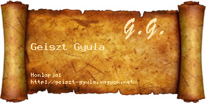 Geiszt Gyula névjegykártya