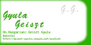 gyula geiszt business card